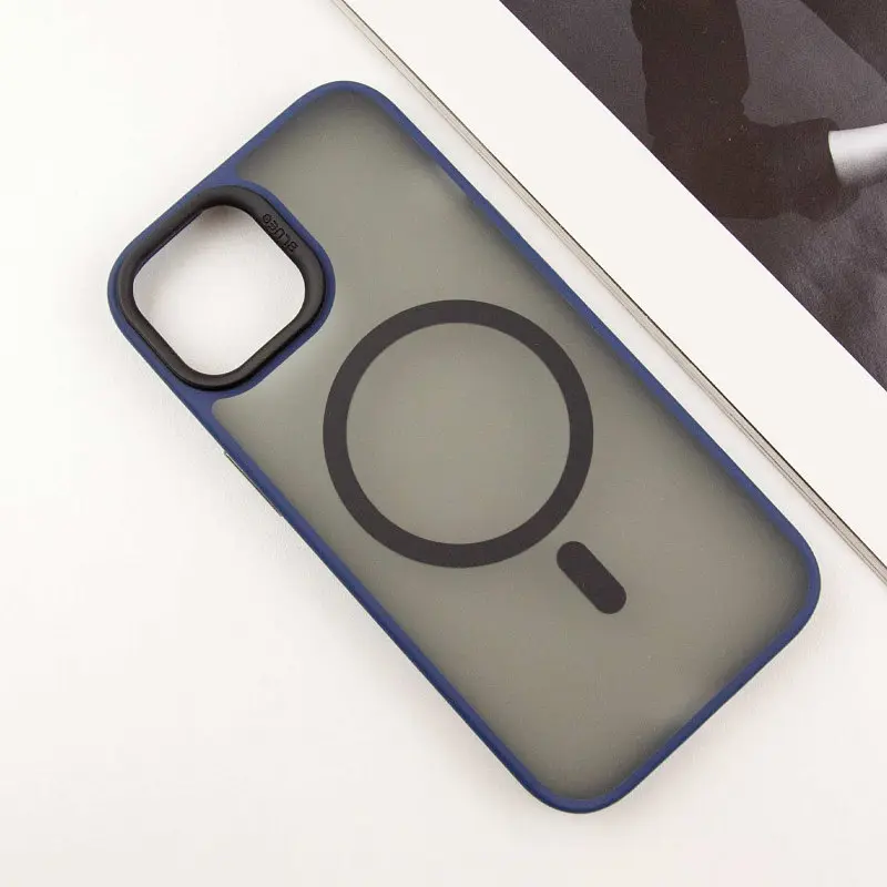 TPU+PC чохол Blueo Skin Friendly Frosted with MagSafe для Apple iPhone 15 (6.1) Синій / Blue - фото 2