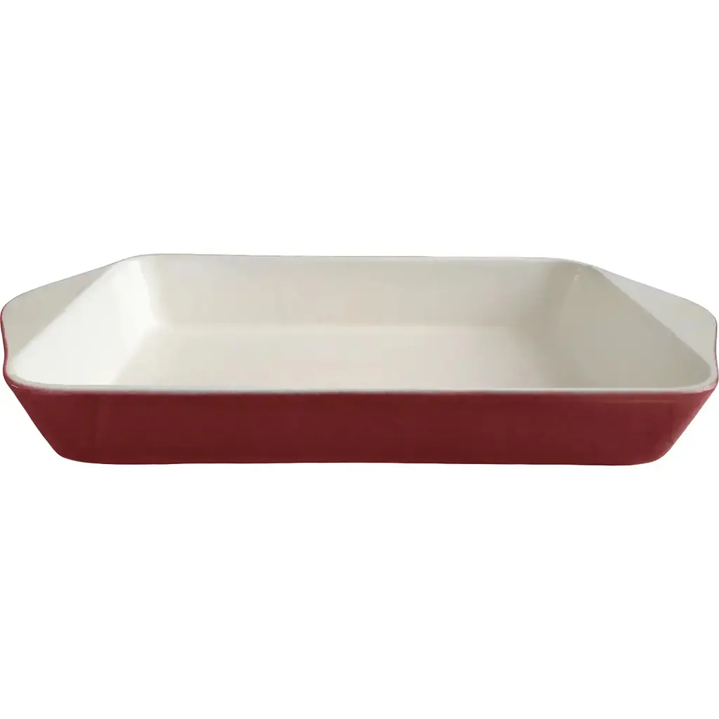 Форма чавунна Mazhura Cast Iron прямокутна з ручками 44х22 см червона (mzXG602WR)