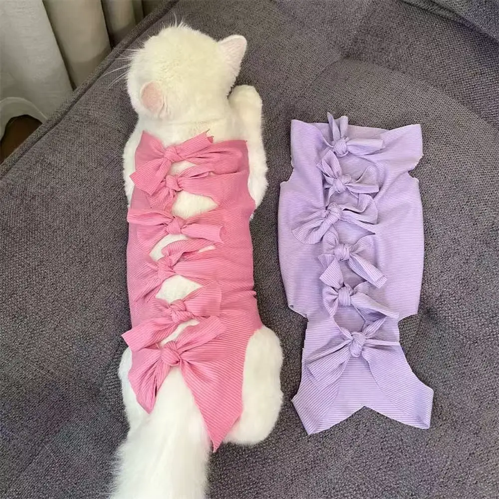 Одяг для котів після операції Holley Bow-knots Purple M - фото 6