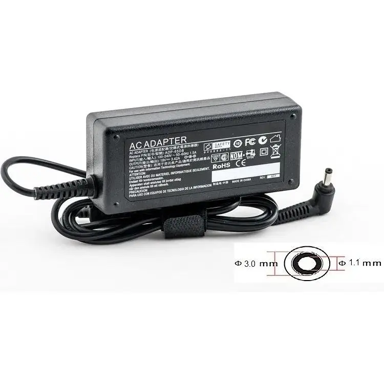 Блок живлення до ноутбука PowerPlant ACER 220V, 65W 19V 3.42A (3.0x1.1mm) (AC65F3011) - фото 2