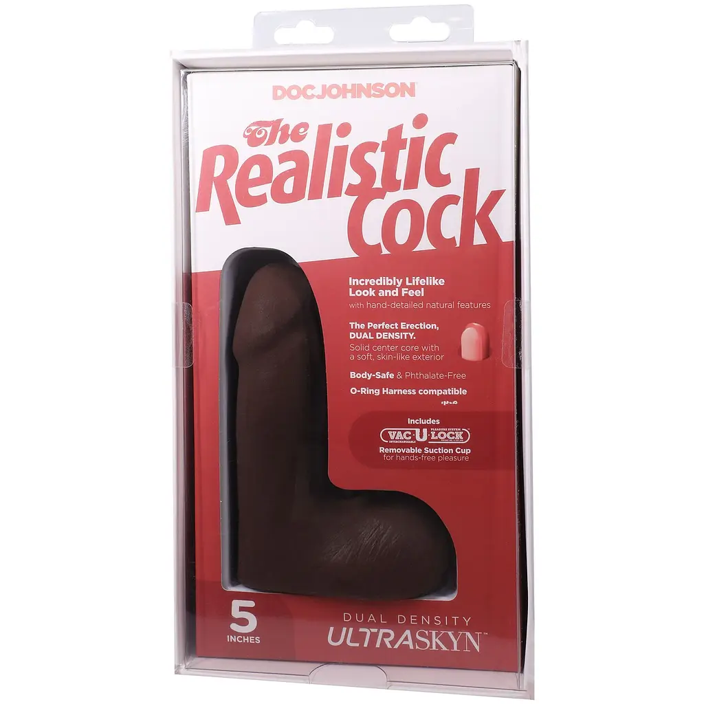 Фалоімітатор Doc Johnson The Realistic Cock ULTRASKYN 5 Inch with Balls, 13.3 см - фото 9