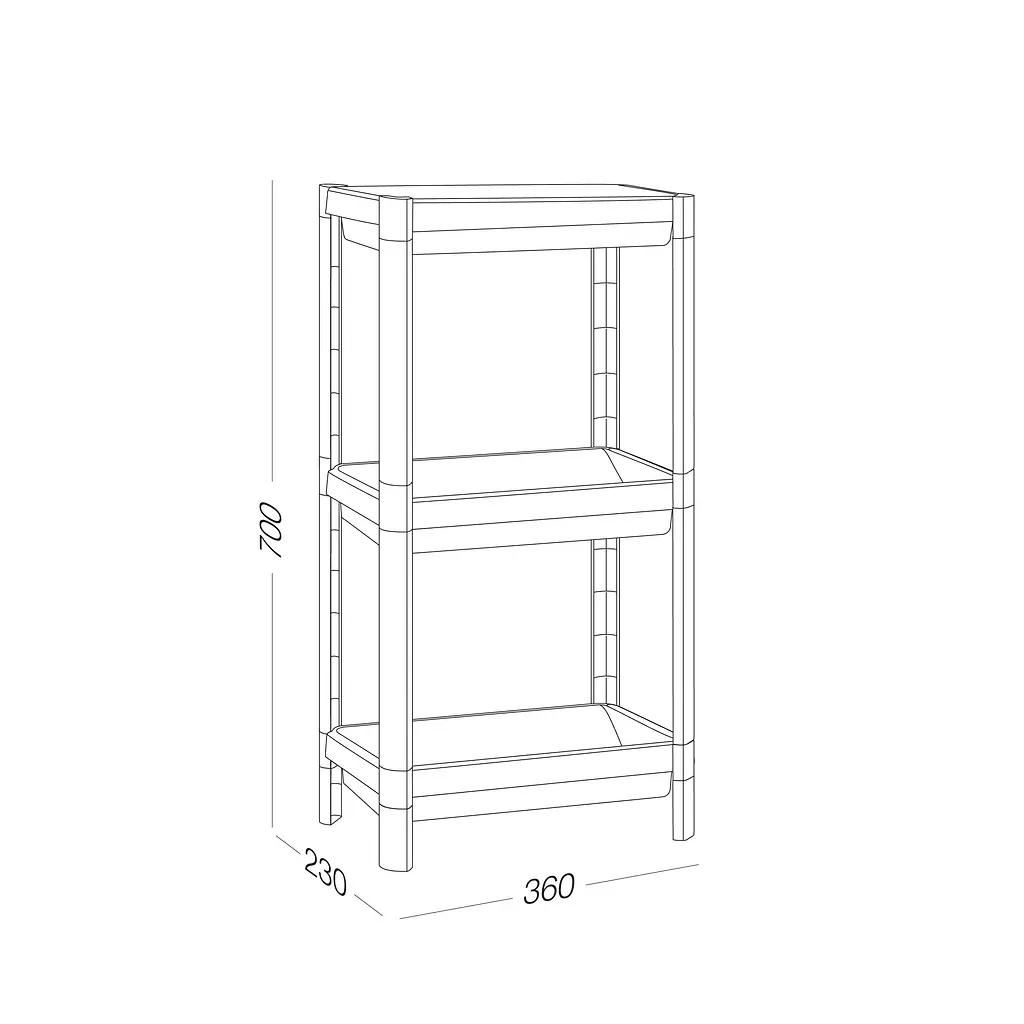 Етажерка трьохрівнева MVM, біла (FH-22/3 WHITE) - фото 7