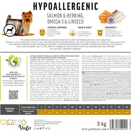 Сухий корм Brit Care Dog Hypoallergenic Dog Show Champion для виставкових собак, з лососем і оселедцем, 12 кг - фото 7
