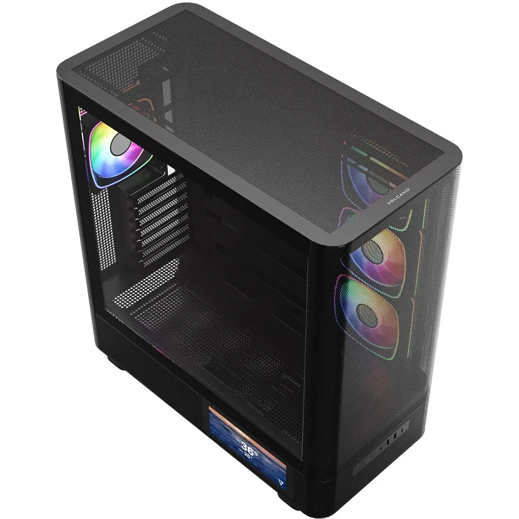 Корпус Modecom VOLCANO AQ400 ARGB MIDI SIDE LCD 6,2”, 4x120 мм fans BLACK без БЖ ATX (MC-A-AQ400-4FA-B) - фото 6