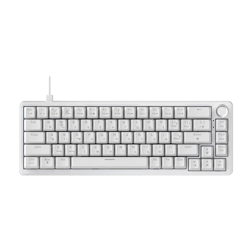 Клавіатура Ajazz AK690 Peach Mist Switch USB UA White (AK690-PM-W) - фото 3