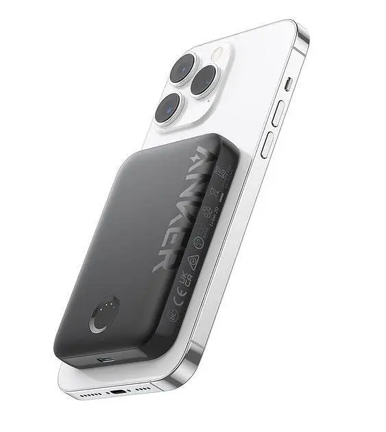 Магнитная батарея Anker MagGo 321 Magnetic Magsafe Powerbank 5000 mAh Повербанк с беспроводной зарядкой черный - фото 3