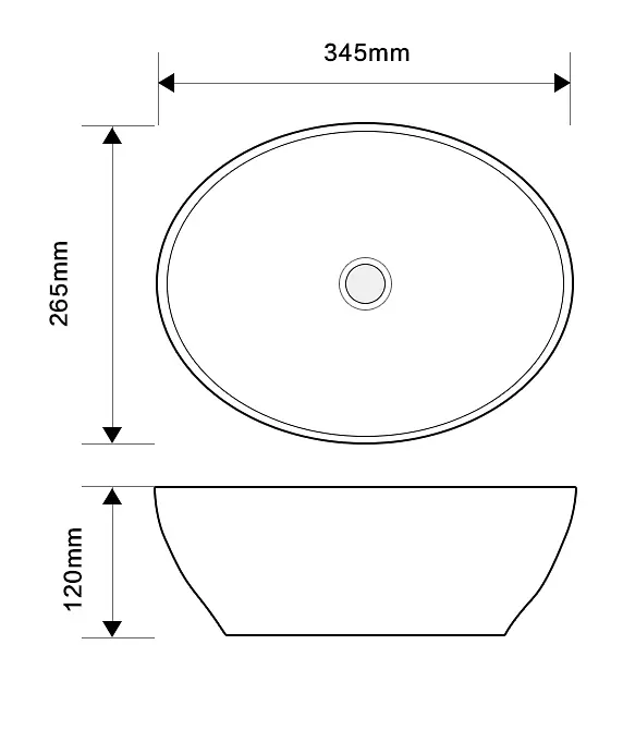 Умивальник накладний Mixxus Premium Ellipse-0107 345x265x120 мм MP6525, Білий - фото 3