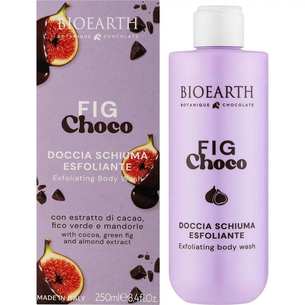 Гель для душа Bioearth Botanique Chocolate Fig Choco Exfoliating Shower Gel Инжир и шоколад отшелушивающий 250 мл - фото 2
