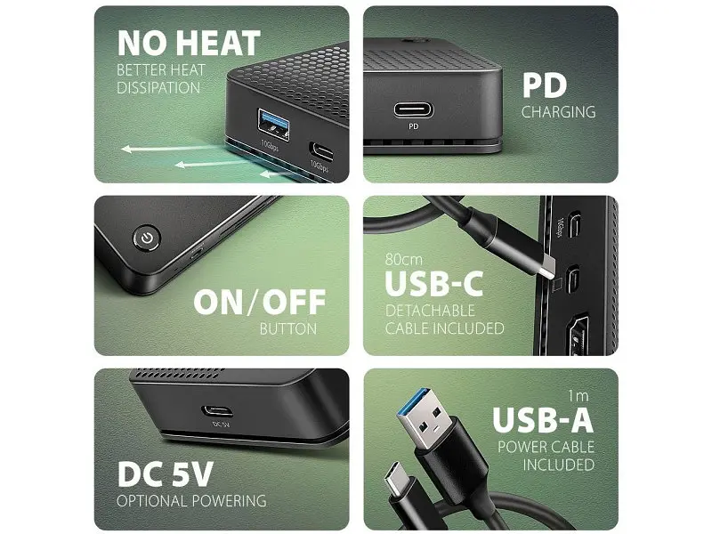 Док-станція AXAGON USB4 12in1 Black (HMC-U4) - фото 5