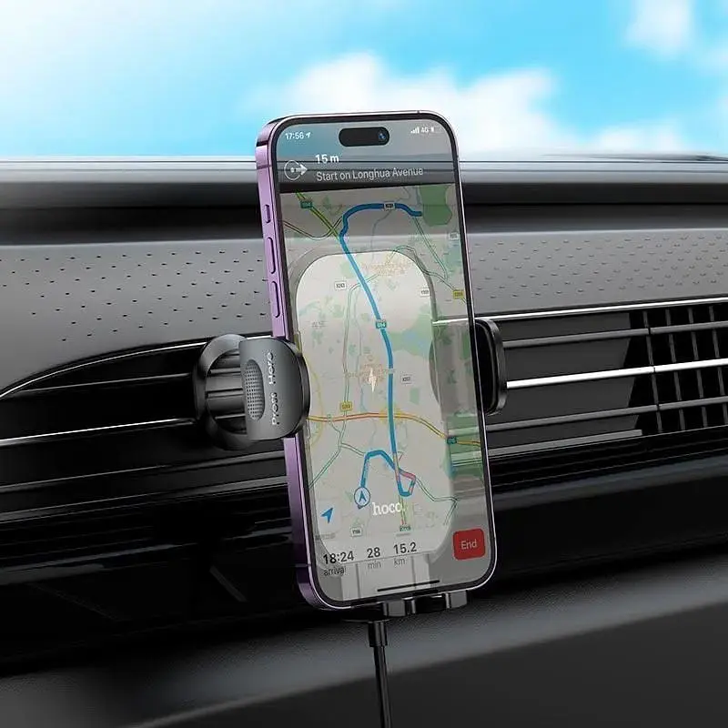 Держатель HOCO Journey Wireless Fast Charging HW4 (Air Outlet) - фото 9