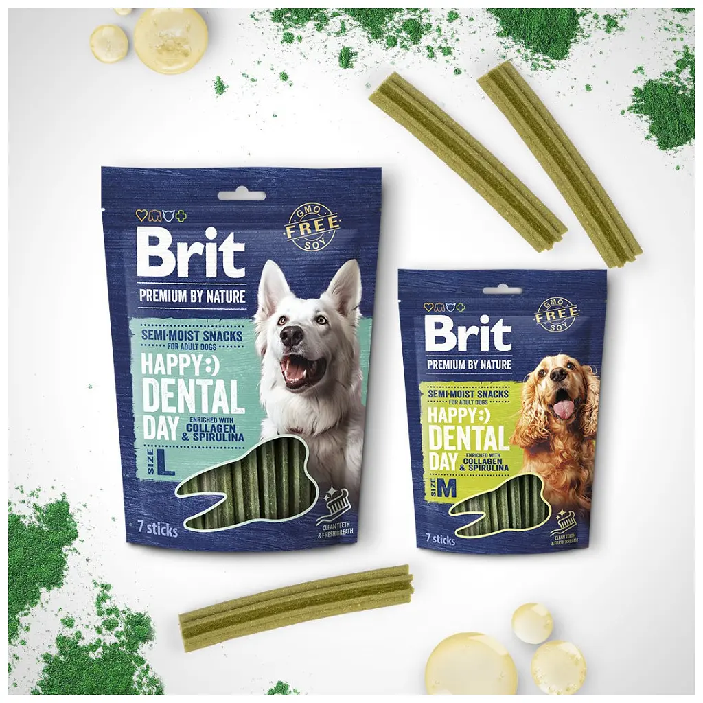 Ласощі для собак Brit Premium Dental Snacks M для середніх порід з колагеном і спіруліною 180 г (8595602573950) - фото 2