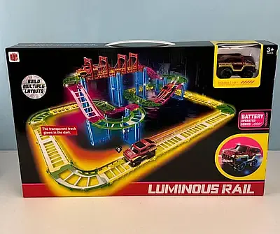 Іграшка трек дитячий, люмінесцентна траса з підсвіткою, гнучкий автотрек - фото 3
