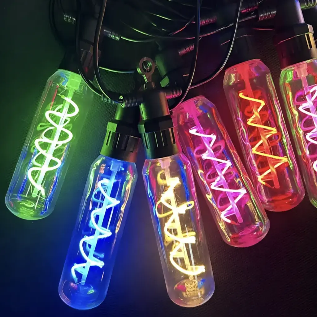 Гірлянда Удлинённые лампы спираль SFK-48 220V ∙ Вулична LED-ґірлянда SFK-48 з подовженими спіральними лампами - фото 3