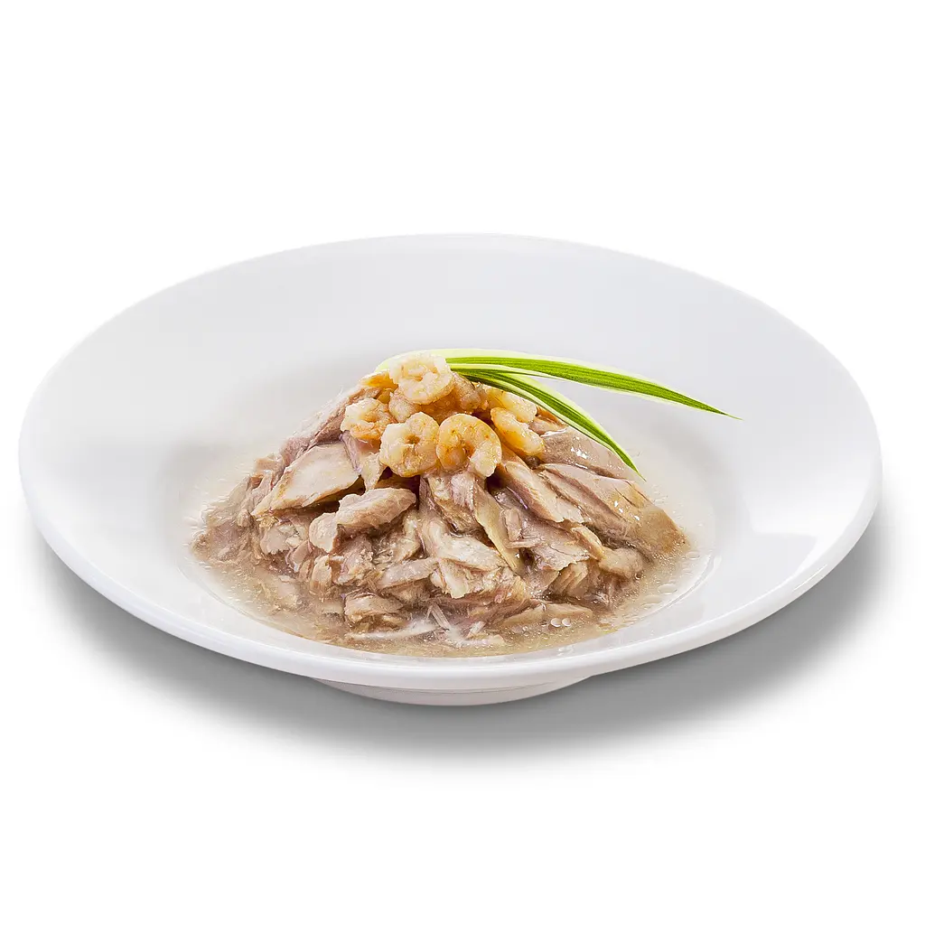 Влажный корм для кошек Cherie Hairball Control Tuna&Shrimp, с кусочками тунца и креветок в соусе, для предотвращения образования шерстяных комочков, 80 г (CHT17005) - фото 2