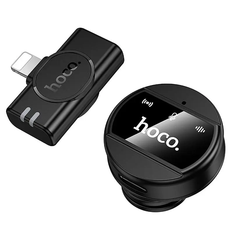 Петличний бездротовий мікрофон Hoco L21 Charm Lightning Black - фото 2