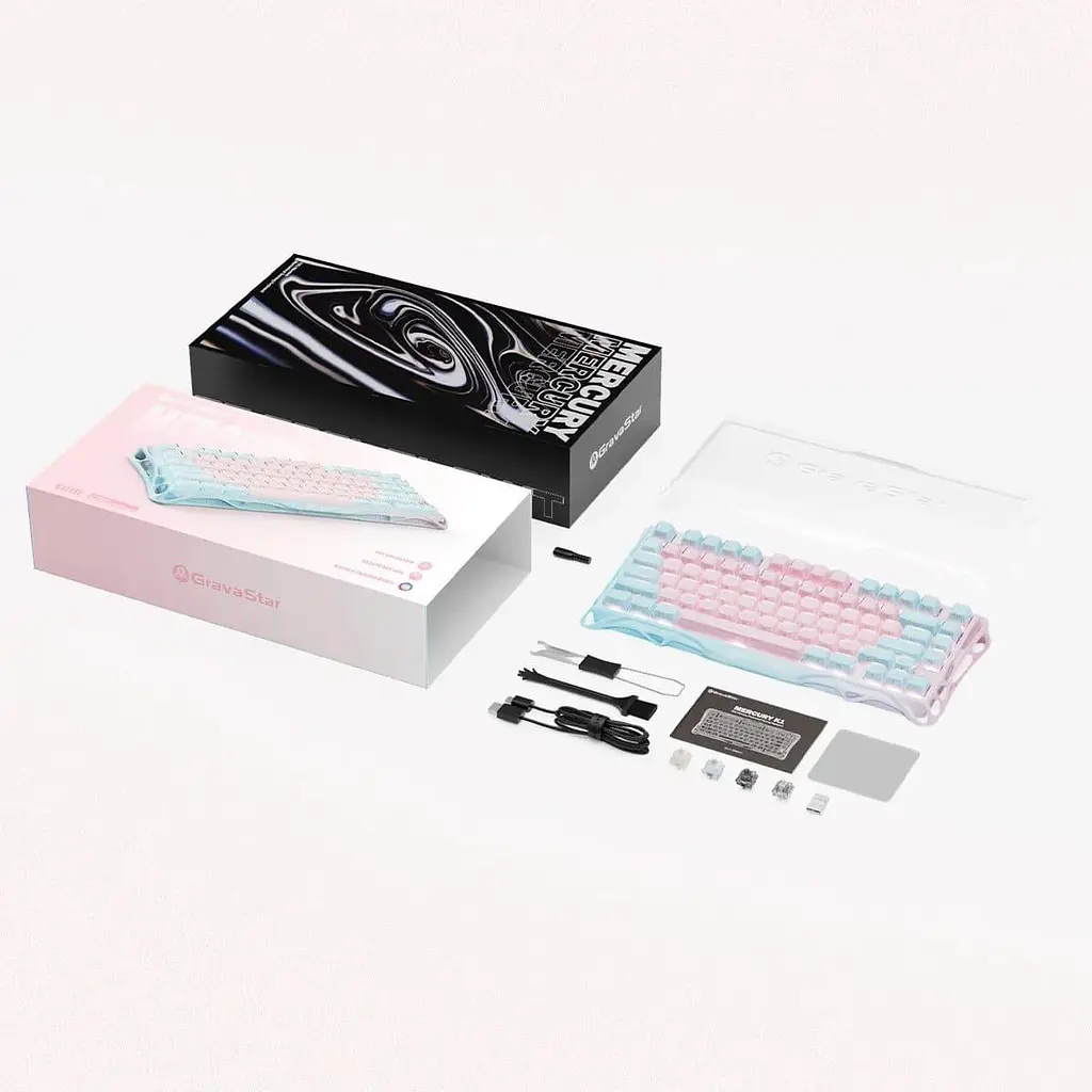 Клавиатура GravaStar Mercury K1 Lite 80keys BSUN Grey BT/WL/USB Lumen Rose (GSK1LITE_PM_PNK) - фото 13