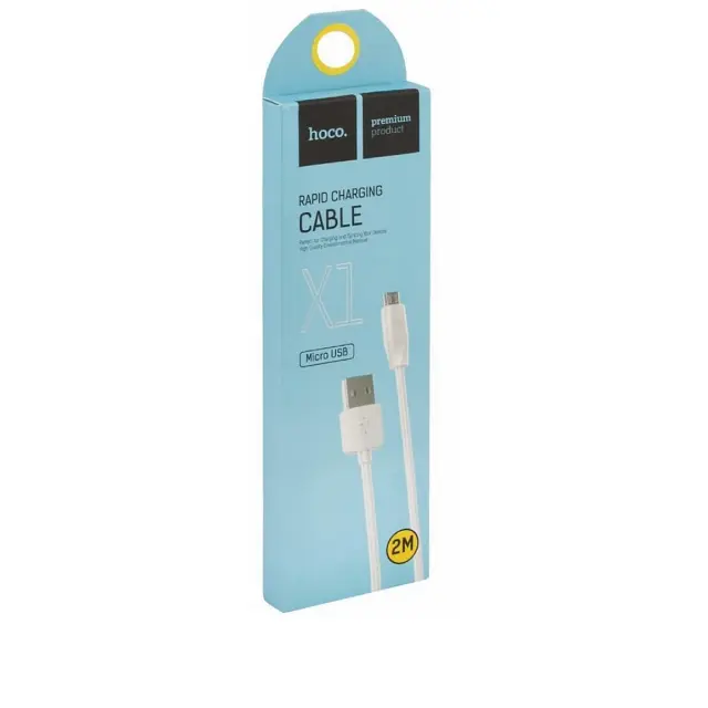 Кабель Hoco X1 Pisces Cable USB to MicroUSB 2A 2m White - фото 2