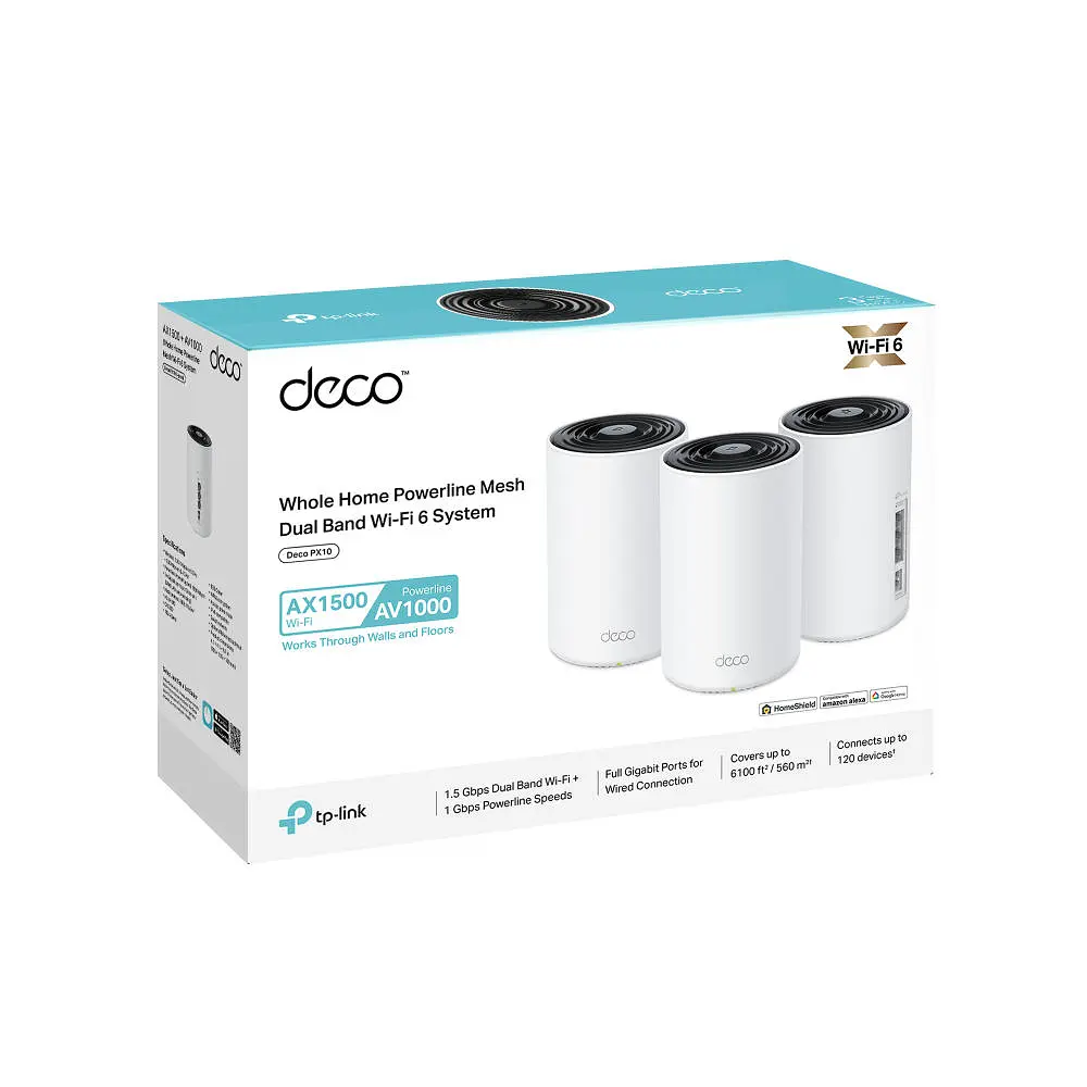 TP-Link Система WiFi-Mesh Deco PX10 AX1500, 3xGE LAN/WAN, 3 моди, Powerline AV1000 - фото 10