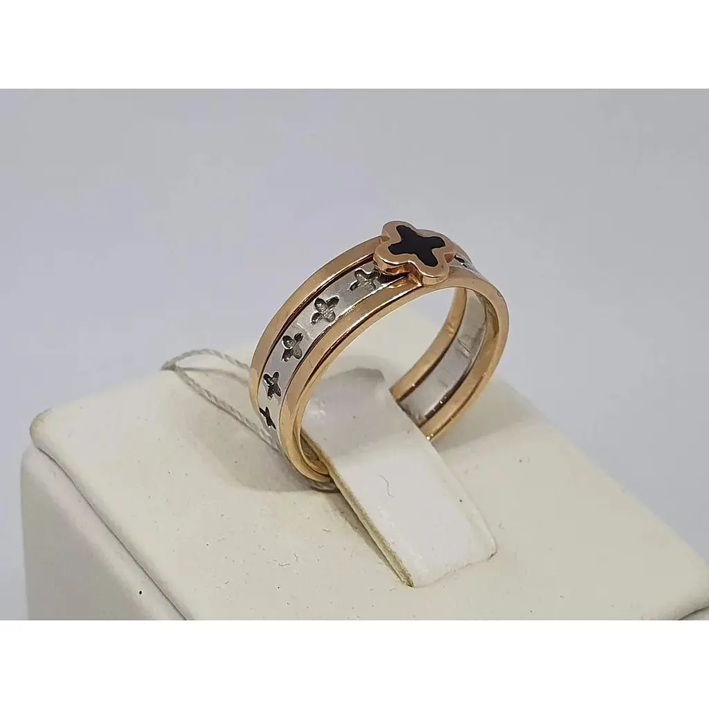 Золота каблучка Імперія золота трансформер 3в1 з емаллю. КБ815І 17 - фото 2