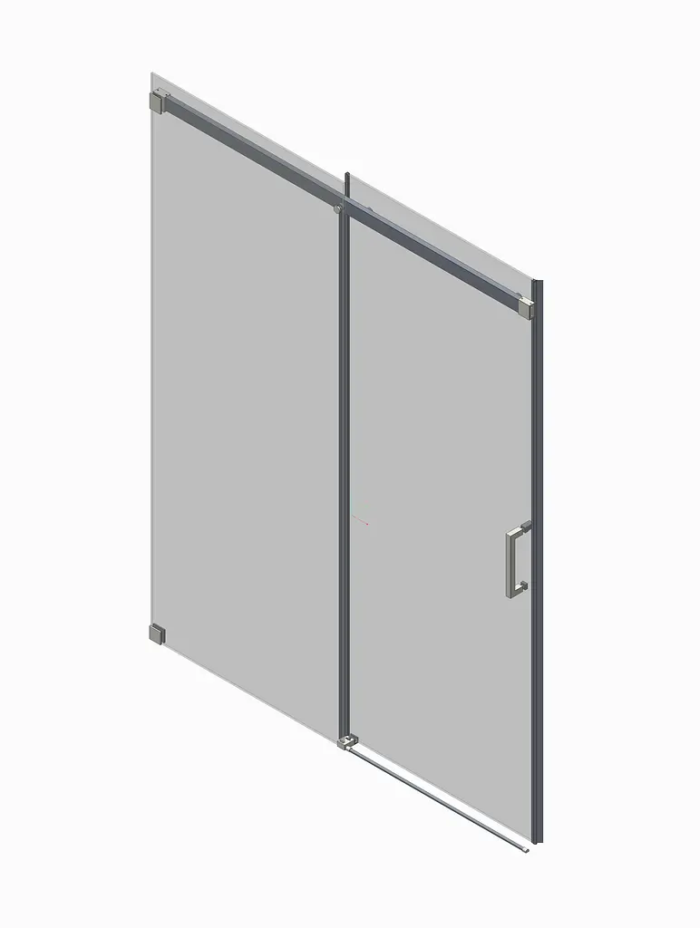 Двері в нішу Koer SR SD02-140x200-TR-01 прозоре скло Easy Clean 8 мм, хром KR5383, універсальні, прозорий, хром - фото 6