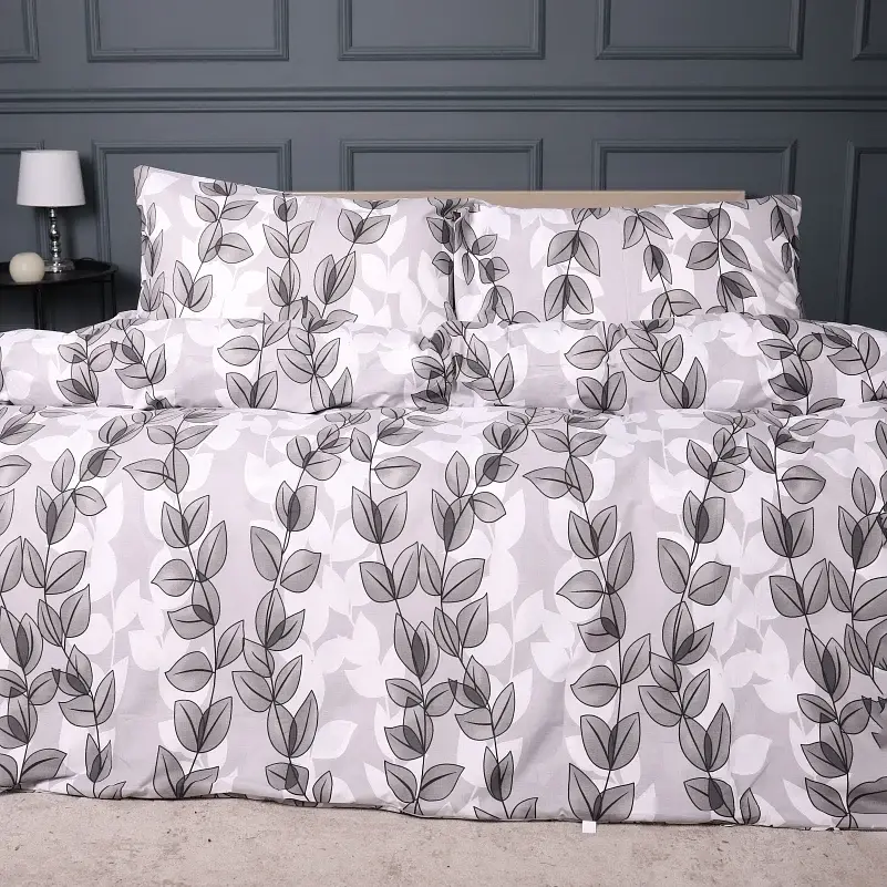 Наволочка MirSon Ranforce Elite 17-0695 Silver Foliage 40х40 см бело-серая (2200010452983) - фото 2