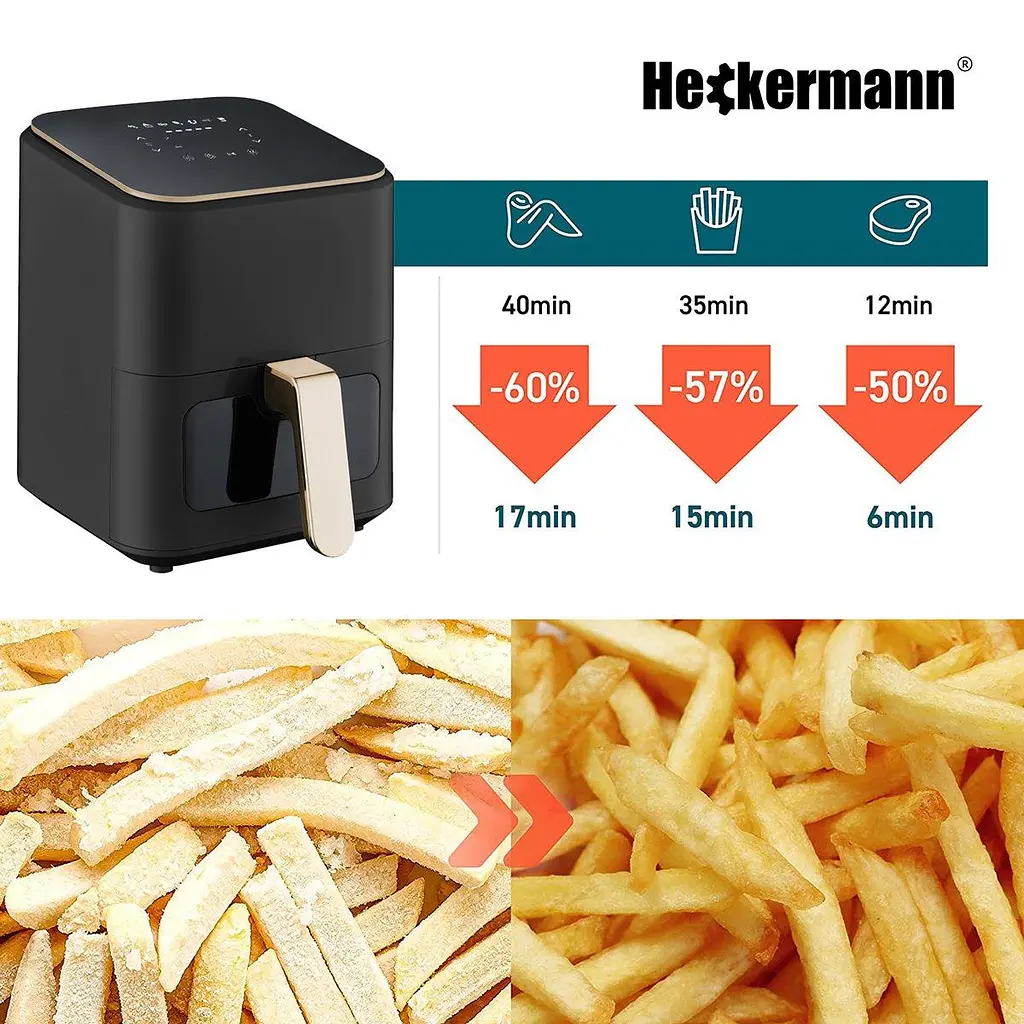 Аэрофритюрница мультипечь Heckermann RA510D 4л 1800W - фото 9