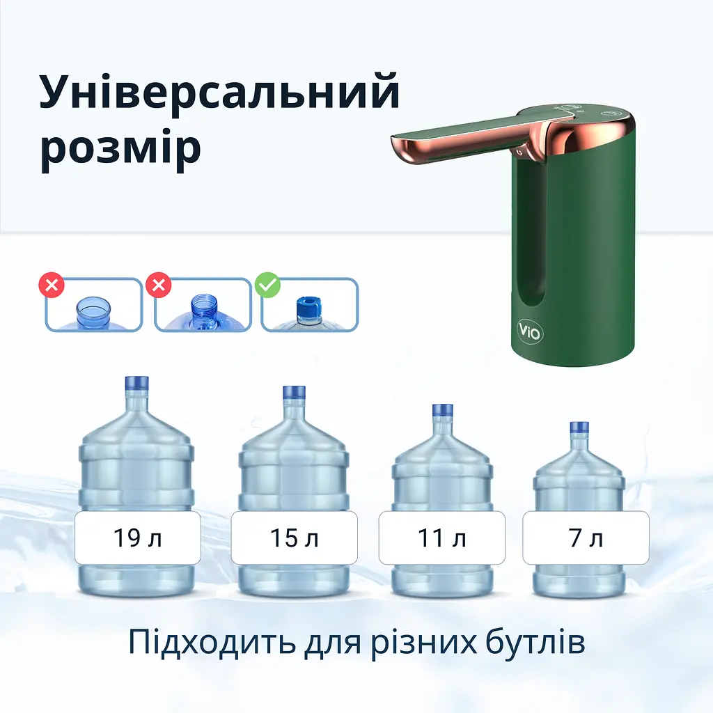 Електрична помпа для води ViO E24 з носиком, що складається, зелена - фото 9