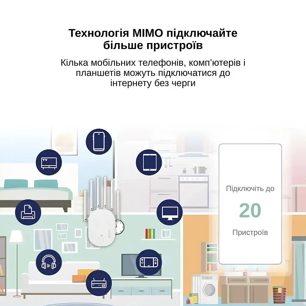 Ретранслятор Pix-Link X300R7 300Мбіт/с 2.4 ГГц Білий (QNRWSW021403W 4289) - фото 4
