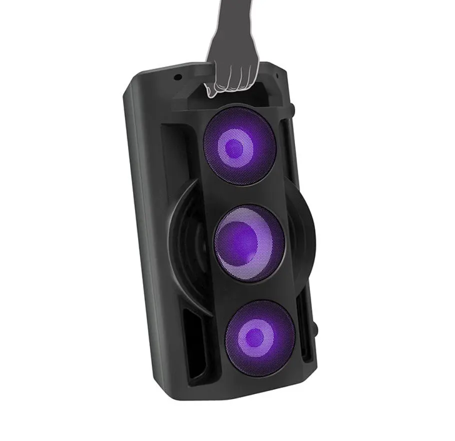 Портативна колонка бумбокс REAL-EL X777-PSS Boombox 65W Bluetooth TWS, RGB, Black - фото 5