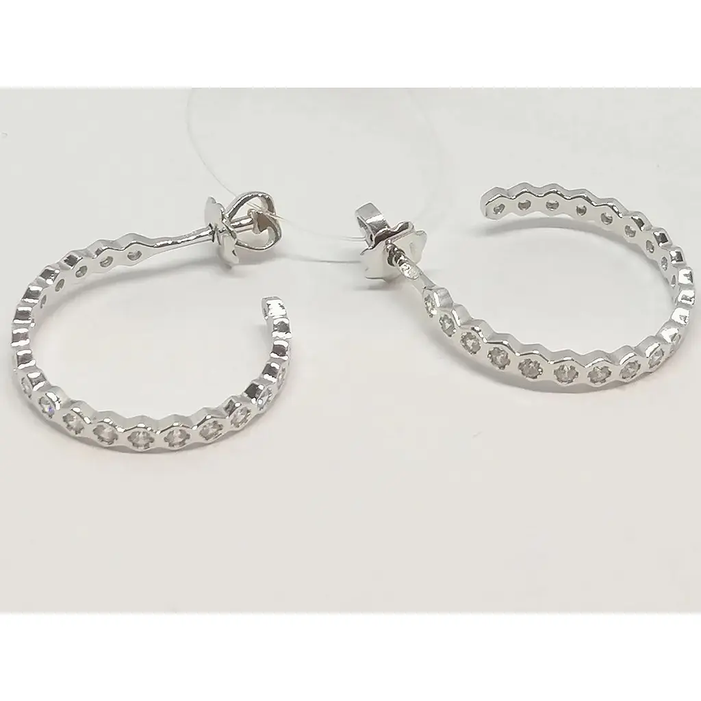 Серебряные пуссеты Qvaliz с фианитами. 902-01211 - фото 2