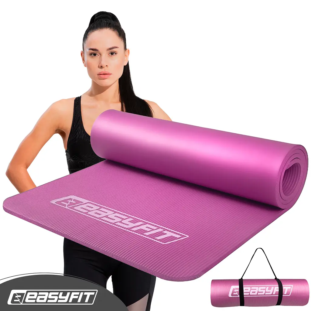 Коврик для фитнеса и йоги EasyFit NBR 10 мм Розовый - фото 2