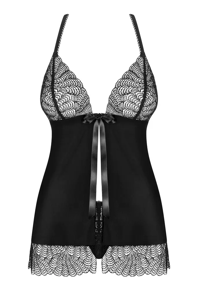 Комплект білизни Obsessive Chiccanta Babydoll S/M чорний - фото 5