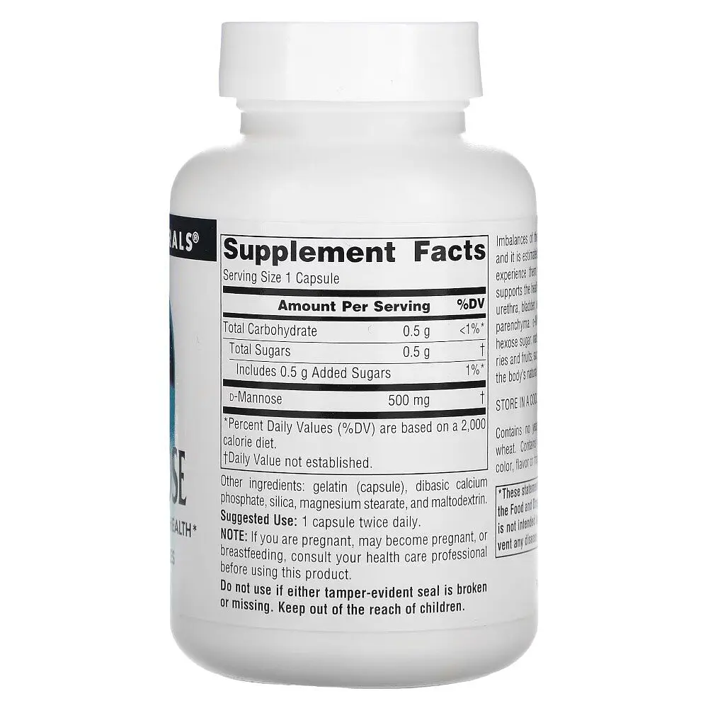 Натуральна добавка Source Naturals D-Mannose 500 mg, 60 капсул - фото 2