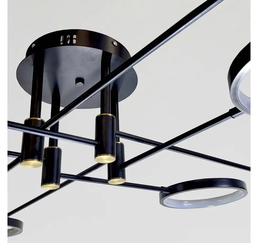Чорна стельова LED люстра на 8 джерел світла 6402/8BK Artlight - фото 4