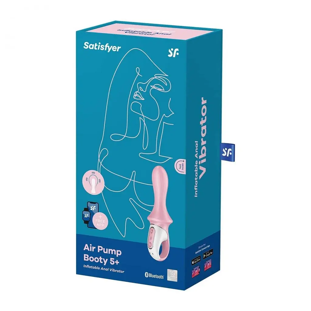 Надувний анальний вібратор Satisfyer Air Pump Booty 5+ 19 см рожевий - фото 9
