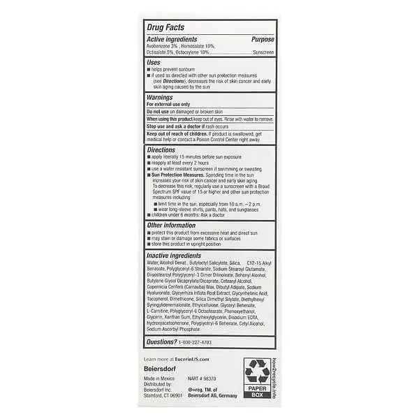 Сонцезахисні засоби Lightweight Sunscreen Lotion For Face SPF 50 75 мл Eucerin vit0004904 - фото 2