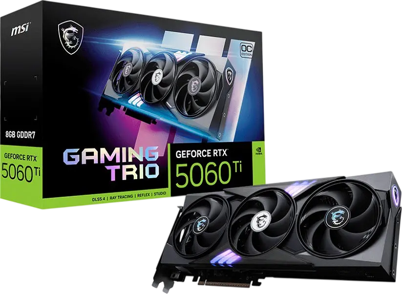 Відеокарта GeForce RTX 5060 Ti 8GB MSI Gaming Trio OC (RTX 5060 Ti 8G GAMING TRIO OC) - фото 3