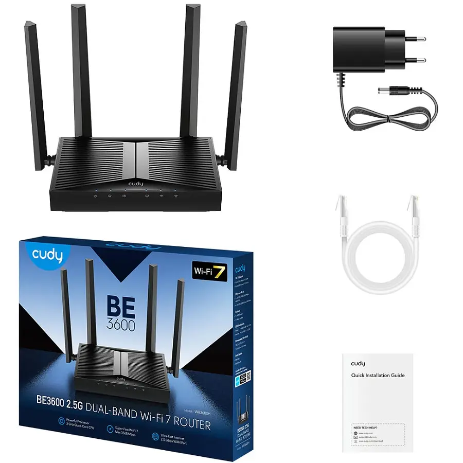 Маршрутизатор Cudy WR3600H, BE3600 2.5G Wi-Fi 7 Router - фото 3
