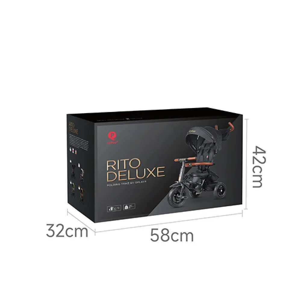 Велосипед складаний триколісний дитячий Rito Deluxe Black - фото 2