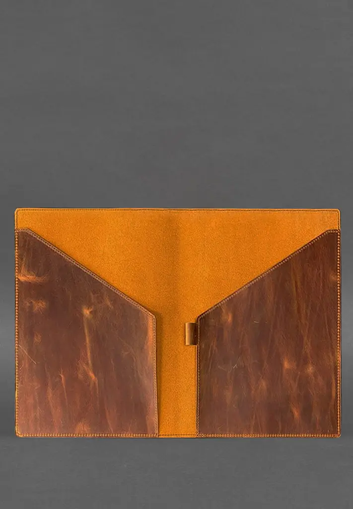 Кожаная папка для документов 5.0 Светло-коричневая Crazy Horse с эффектом Pull Up - фото 3