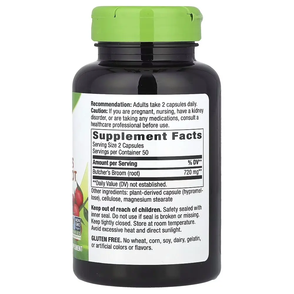 Корінь рускусу Nature's Way Butcher's Broom Root 940 mg, 100 капсул для підтримки здоров'я венозної системи - фото 2