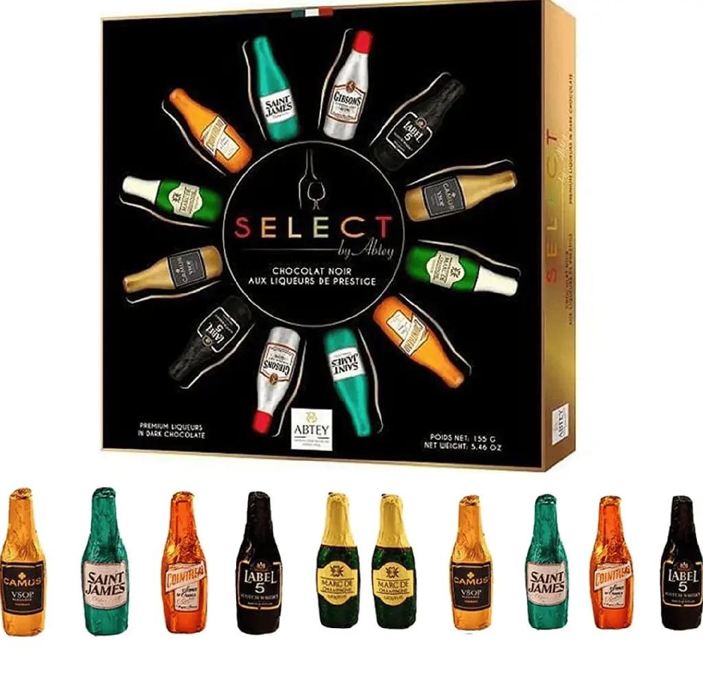 Шоколадні цукерки-пляшечки з лікером Abtey Chocolate Liqueurs Selection Box 155г - фото 2