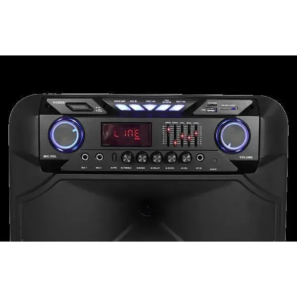 Портативна акустична система валіза Goldteller GT-6023 з функцією мікрофона USB/SD/FM/Bluetooth 80W чорна (GT-6023_5807) - фото 6