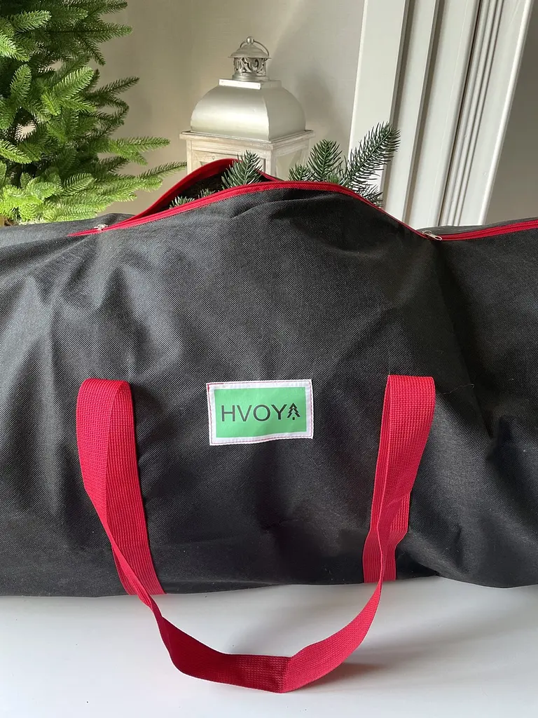 Сумка-чохол Hvoya для зберігання штучної ялинки до 2 м чорно-червоний - фото 5