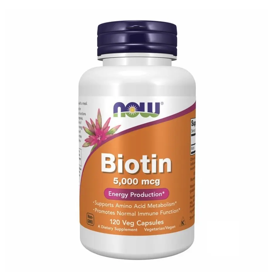 Біотин NOW Foods, Biotin, 5000 мкг, 120 вегетаріанських капсул