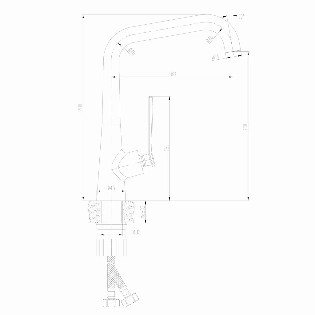 Смеситель для кухни Topaz TEEL TT 24401-H59-BB (18083) - фото 5