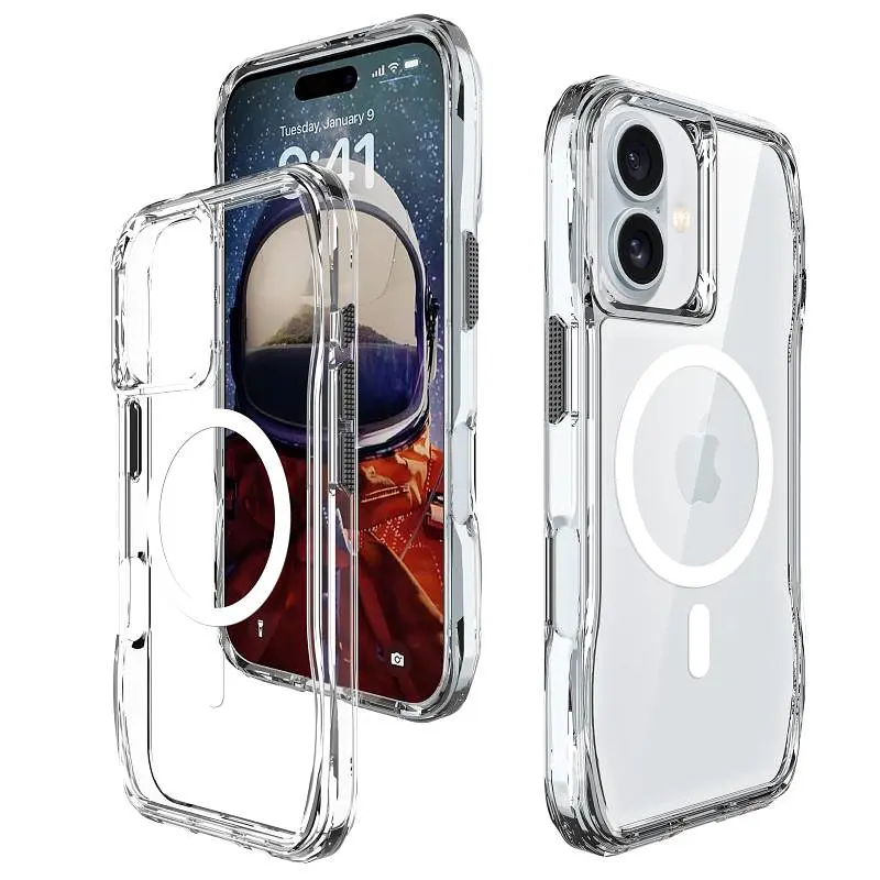 Чохол TPU Space Octagon with MagSafe для Apple iPhone 17 (6.3) Clear - фото 4