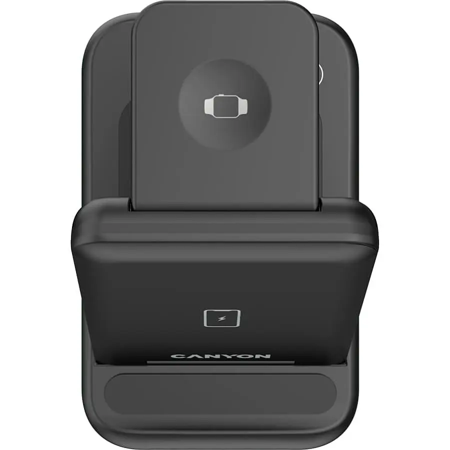 Зарядний пристрій Canyon WS-304 3 в 1 QI Black (CNS-WCS304B) - фото 4