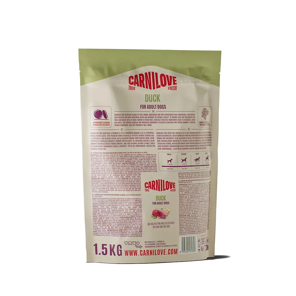 Сухий корм для собак Carnilove True Fresh Duck суперпреміум качка 1,5 кг - фото 2