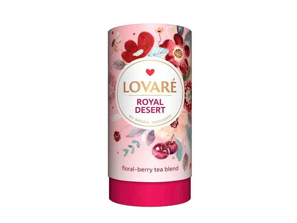 Чай квітковий LOVARE 80г Королівський десерт тубус